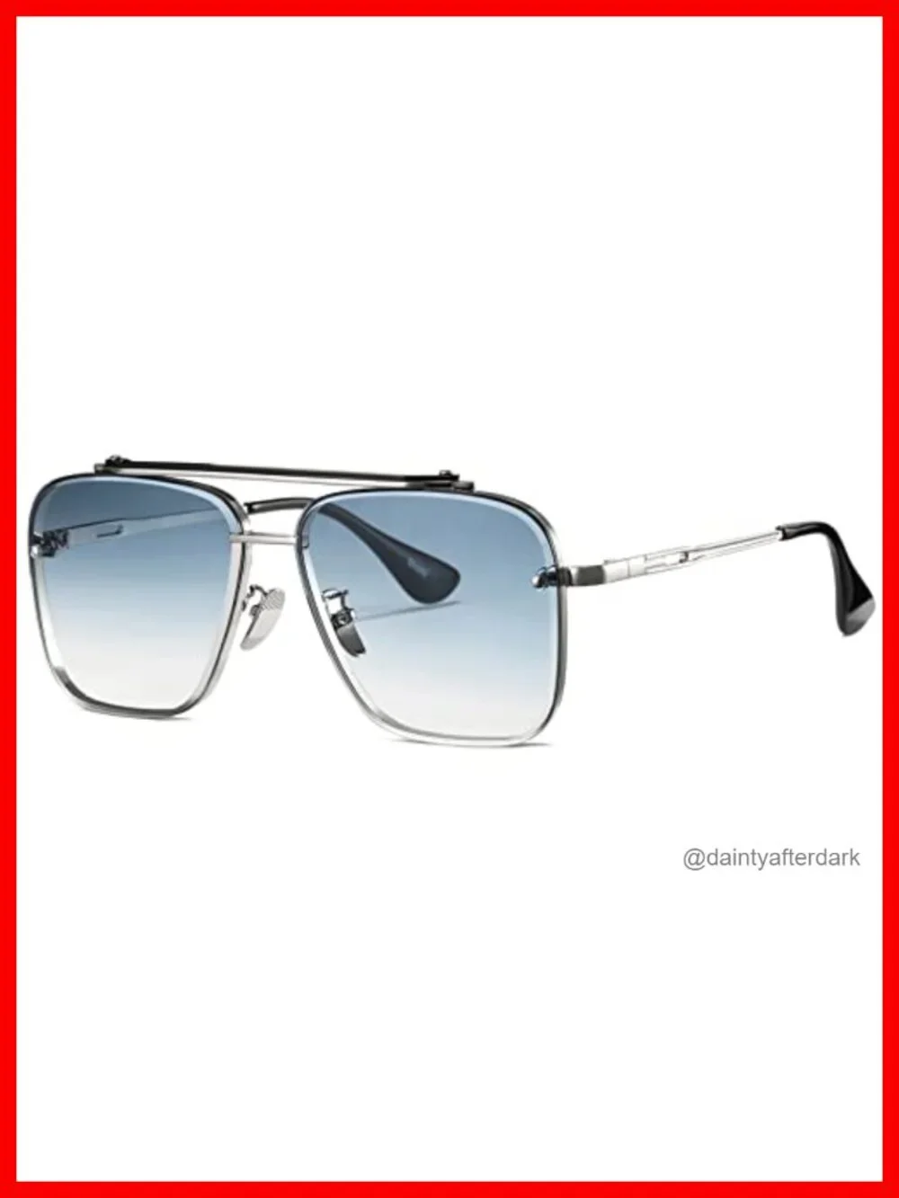 Square Aviator Metal Frame Gradient Sunglasses with UV400 Protection
